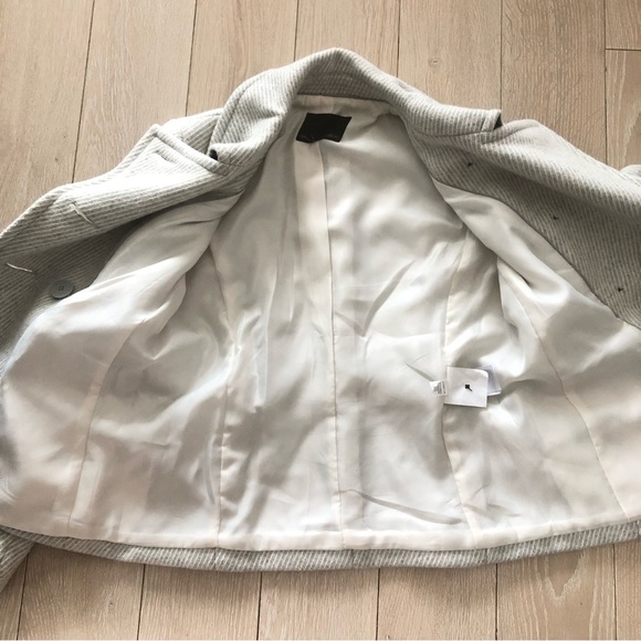 Banana Republic Double Breasted Wool Pea Coat in Light Gray & White Size XS - Picture 6 of 13